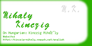 mihaly kinczig business card